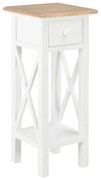 280057  tavolino laterale bianco 27x27x65,5 cm in legno