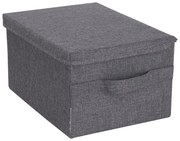 Scatola in tessuto grigio con coperchio 35x19x26 cm Soft Storage - Bigso Box of Sweden