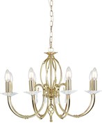 Lampadario Classico Aegean Acciaio Ottone Lucido 8 Luci E14