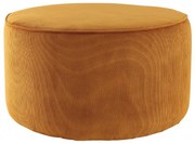 Pouf rotondo in velluto a coste giallo D70 cm LOUIS