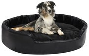 Lettino per cani nero 90x79x20 cm in peluche e similpelle