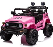 Macchina Elettrica per Bambini Fuoristrada Toyota Fj Cruiser 12V Telecomando Ruote in Gomma e Sedile in Pelle Rosa...