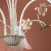 Lampadario Country charm Lampadario BOTTON D'ORO  3 - E14 bianco paralume bianco 3x E14 Ø60cm