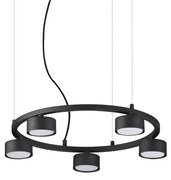 Sospensione Industrial-Minimal Minor Metallo Nero 5 Luci Gx53 9W 3000K