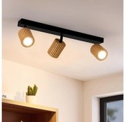 Brilagi - Faretto MODERN WOOD 3xGU10/8W/230V legno di caucciù/nero