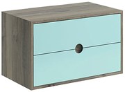 Mobile da bagno sotto lavabo VISOBATH Kompas blu L 35 x H 48 x P 22 cm 2 cassetti, lavabo non incluso