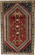 Shiraz Tappeto persiano 240 x 150 Rosso (Iran) Annodato A Mano