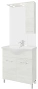 Mobile sottolavabo e lavabo con sifone Symoa legno bianco in truciolare L 75 x H 81.5 x P 50.5 cm, 2 ante