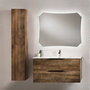 Mobile bagno sospeso con doppio cassetto BALI 100 cm Tabacco