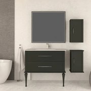 Mobile bagno con lavabo L 100 x P 46 cm grigio grafite 2 cassetti per vasca centrale Tiffany
