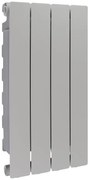 Radiatore acqua calda PRODIGE Modern in alluminio, 4 elementi, interasse 600 mm, silver