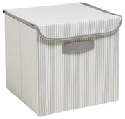 Scatola in tessuto grigio con coperchio 30x30x30 cm - Mioli Decor