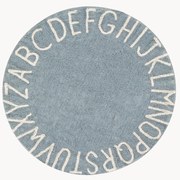 Tappeto rotondo per bambini con motivo a lettere ABC