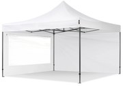 TOOLPORT 4x4 m gazebo pieghevole con laterali (finestre panoramiche), PREMIUM acciaio, bianco - (600103)