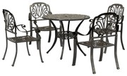 Set Da Pranzo Da Giardino 5 Pz Bronzo İn Alluminio Pressofuso /