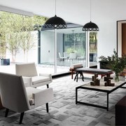 Lampadario Design Window nero paralume nero E27 Ø40cm LUMICOM
