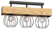 Lampadario a plafone MENTON 3xE27/15W/230V nero/marrone/quercia