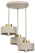 Lampadario a sospensione con filo MARTI 3xE27/15W/230V beige/oro