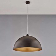 Bonetti Illumina Sospensione in diametro 50 in ferro laccato nero con decorazione esterna effetto ruggine e decorazione interna oro antico 1 luce