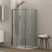 Box doccia basso 80x80cm semicircolare altezza 170cm | K400 - KAMALU