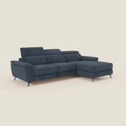Estro Divano estraibile con chaise-longue e poggiatesta reclinabili in tessuto impermeabile T14 blu