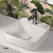 Lavabo D'Appoggio O Sospeso In Ceramica Bianco Lucido Da 39 cm