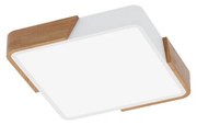 Plafoniera LED Quadrata 18W CCT, 30x30cm, Legno/Bianco - OSRAM LED Colore Bianco Variabile CCT