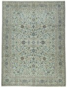 Kashan Tappeto 440x330 Verde (Iran) Annodato A Mano
