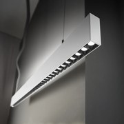 Supporto Lineare Steel Alluminio Bianco 2 Luci 36W 3000K Luce Calda