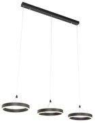 Lampada a sospensione nera oblunga incl. LED dimmerabile a 3 livelli 3 luci - Lyani