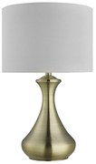 Lampada Scrivania Contemporanea Tocco Acciaio Ottone Tessuto Bianco 1 Luce E14