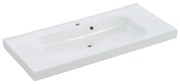 Lavabo integrale a incasso bacino al centro rettangolare Remix L 106 x H 14 x P 49 cm in porcellana bianco