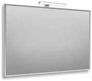 Specchio con illuminazione integrata bagno rettangolare Bisellata L 90 x H 60 x P 2.5 cm grigio / argento