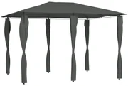 Gazebo Con Montanti Rivestiti 3x4x2,6 M Antracite 160 G/m² /