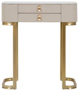 Tavolo consolle beige/dorato con piano effetto marmo 40x70 cm Beauty – Mauro Ferretti