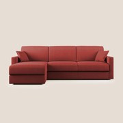 Chris Divano letto angolare con penisola in microfibra smacchiabile T11 rosso
