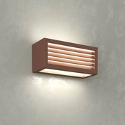 Applique Line Design E27 Mattone Ruggine Corten IP65 Antiabbagliamento Base E27