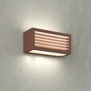 Applique Line Design E27 Mattone Ruggine Corten IP65 Antiabbagliamento Base E27