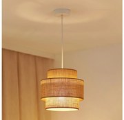Brilagi - Lampadario a sospensione con filo SPACE YUTE 1xE27/15W/230V diametro 25 cm beige/bianco