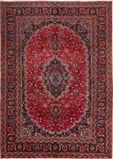 Mashad Tappeto 290 x 210 Rosso (Iran) Annodato A Mano