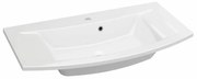 Lavabo integrale rettangolare L 91 cm in resina bianco