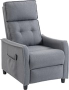 Poltrona Massaggiante 69x93x104 cm Reclinabile a 160° con Poggiapiedi e Telecomando Effetto Lino Grigio Chiaro...