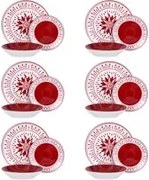 Servizio 18 piatti porcellana Mistral rosso