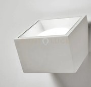 Nasso applique da parete 1 luce quadrata bianco in gesso