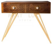 Consolle mayfair grande caramello e oro trasparente in ferro, ferro...