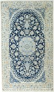 Nain Tappeto 120x210 Blu (Iran) Annodato A Mano