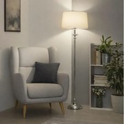 Brilagi - Lampada da terra LED CERIA 1xE27/60W/230V Ø 45 cm cromo lucido/beige