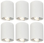 Set di 6 faretti orientabili e inclinabili bianchi - Rondoo up