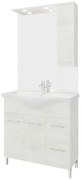 Mobile sottolavabo e lavabo con sifone Symoa legno bianco in truciolare L 85 x H 81.5 x P 50.5 cm, 2 ante 2 cassetti