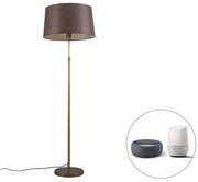 Lampada da terra intelligente bronzo con paralume marrone 45 cm incluso Wifi A60 - Parte